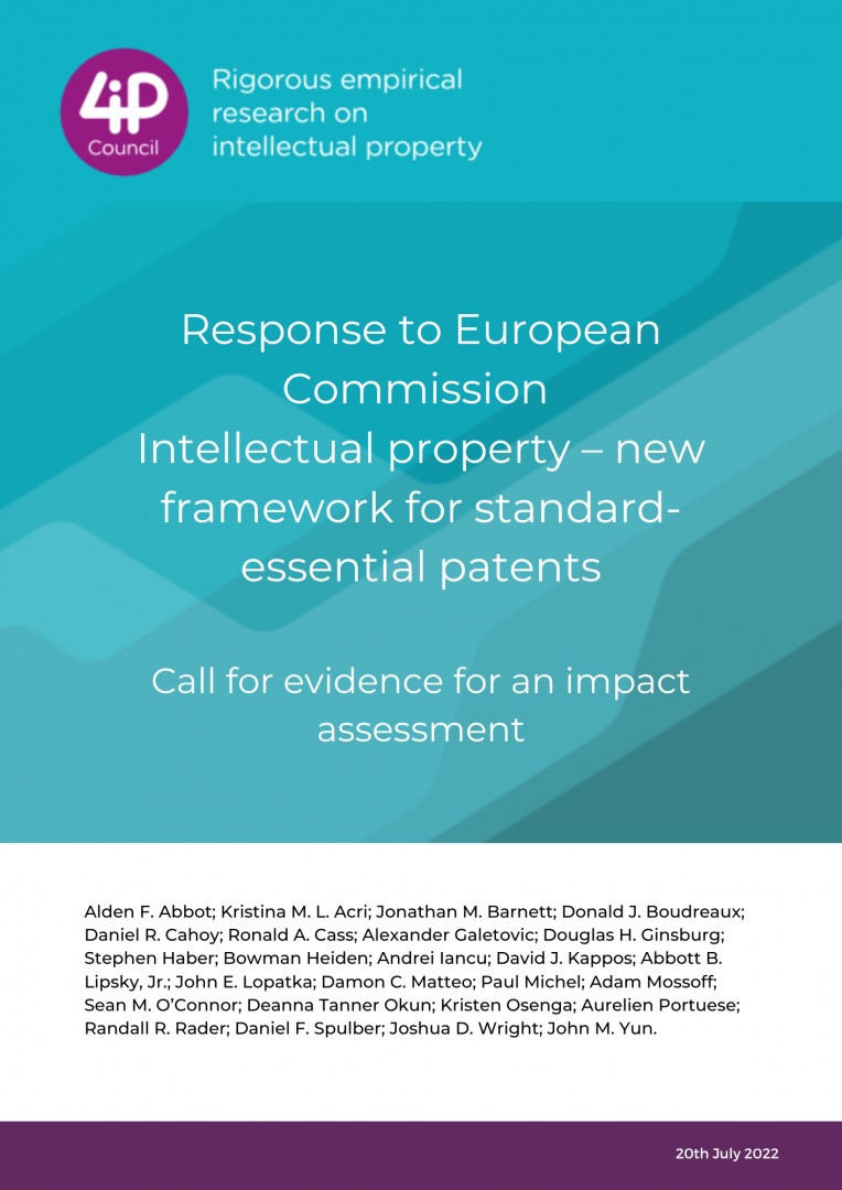 Response to European Commission Intellectual property – new framework for standard-essential patents (Call for evidence for an impact assessment)