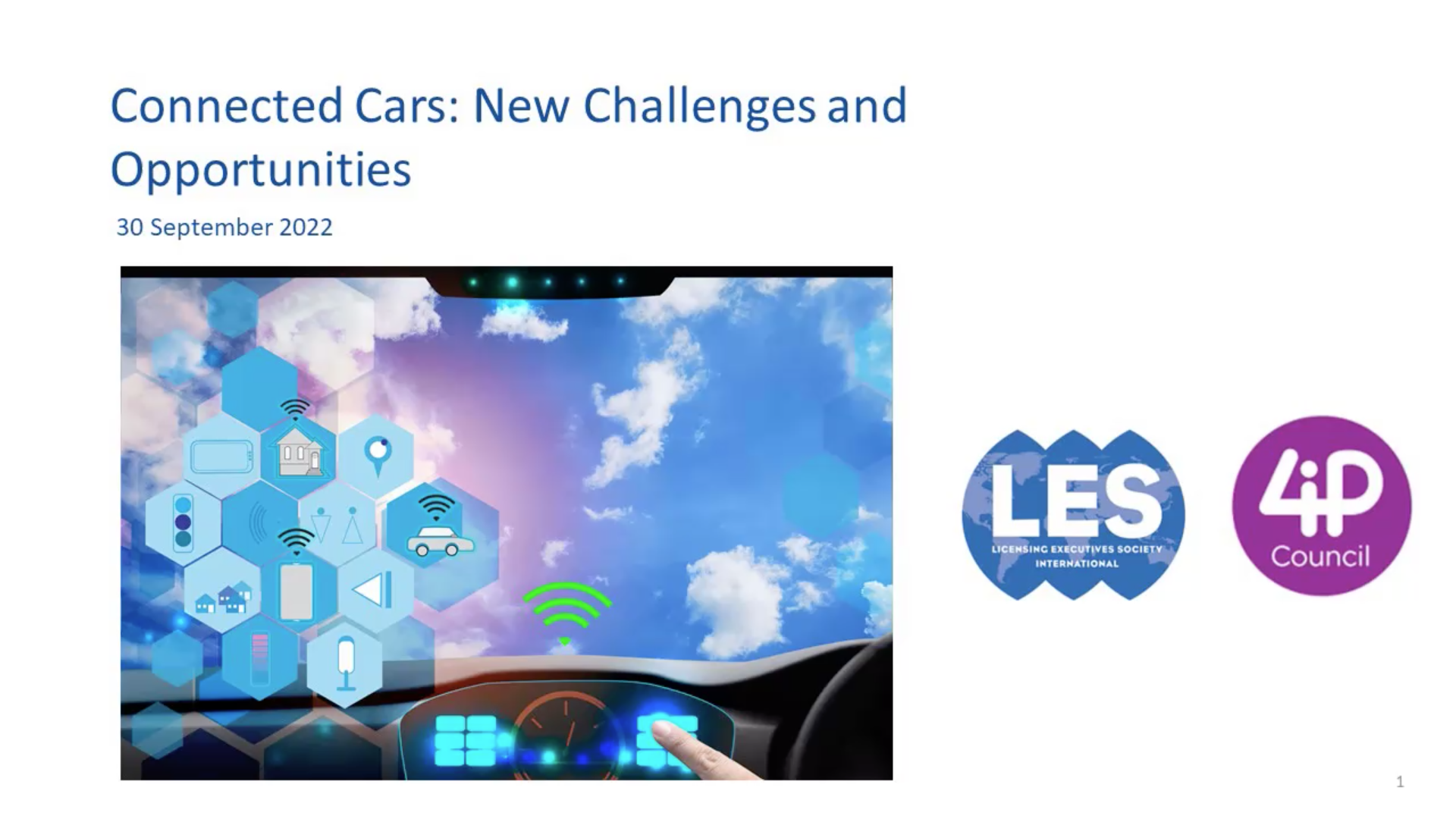 LESI Patent & Technology Licensing Committee & 4iP Council Webinar "Connected Cars: New Challenges and Opportunities"