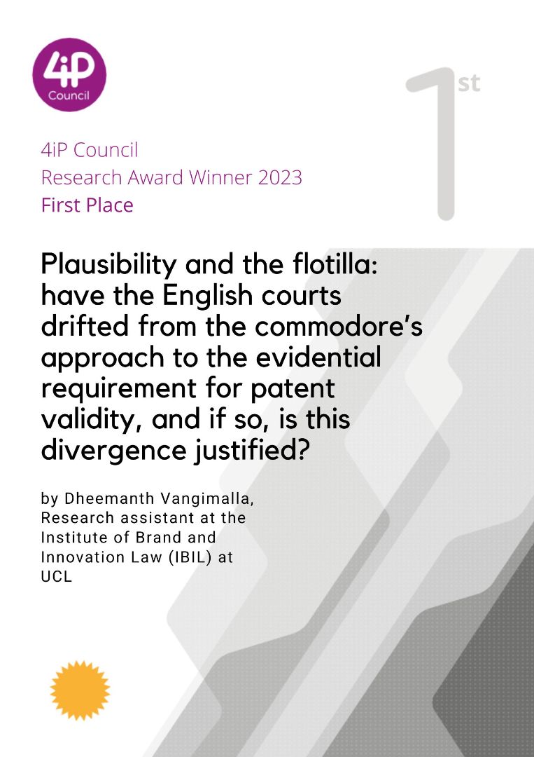 Cover of Plausibility and the flotilla: have the English courts drifted from the commodore’s approach to the evidential requirement for patent validity, and if so, is this divergence justified?