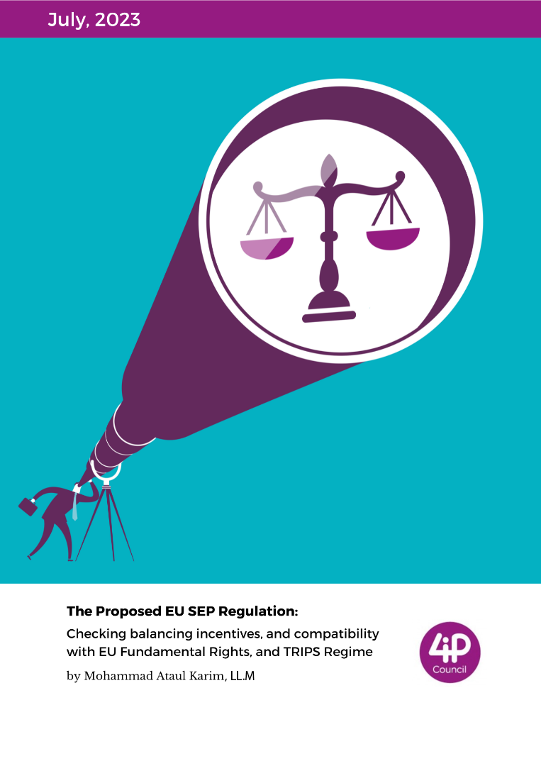 The Proposed EU SEP Regulation: Checking Balancing Incentives, and compatibility with EU Fundamental Rights, and the TRIPS Regime