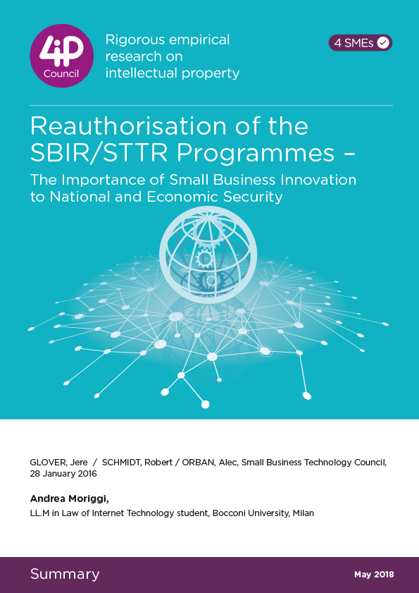 Reauthorisation of the SBIR/STTR Programmes – The Importance of Small Business Innovation to National and Economic Security