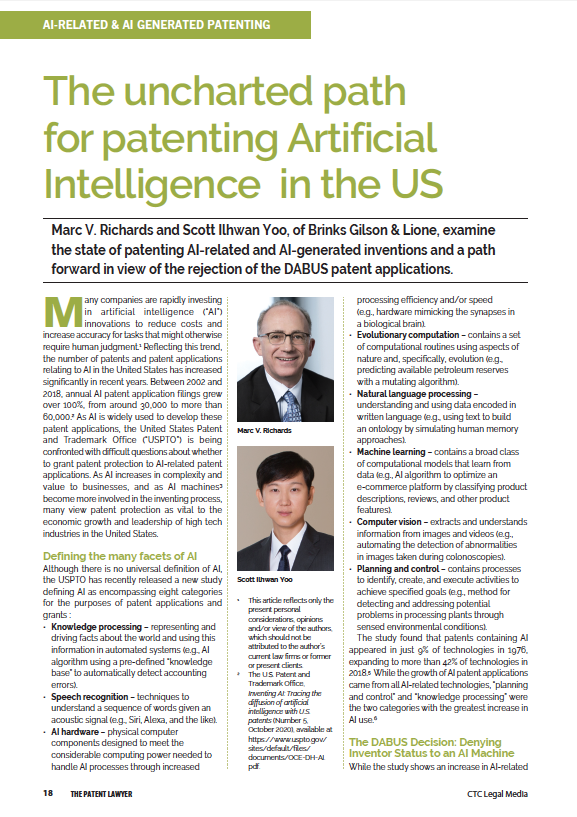 The unchartered path of patenting AI in the US